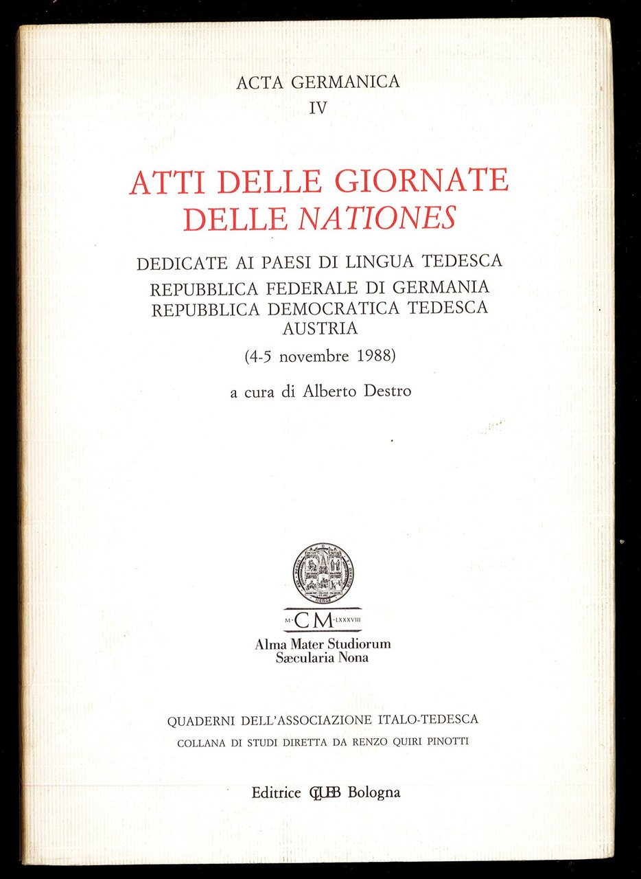 Atti delle giornate delle Nationes. Dedicate ai paesi di lingua … | Immagine principale