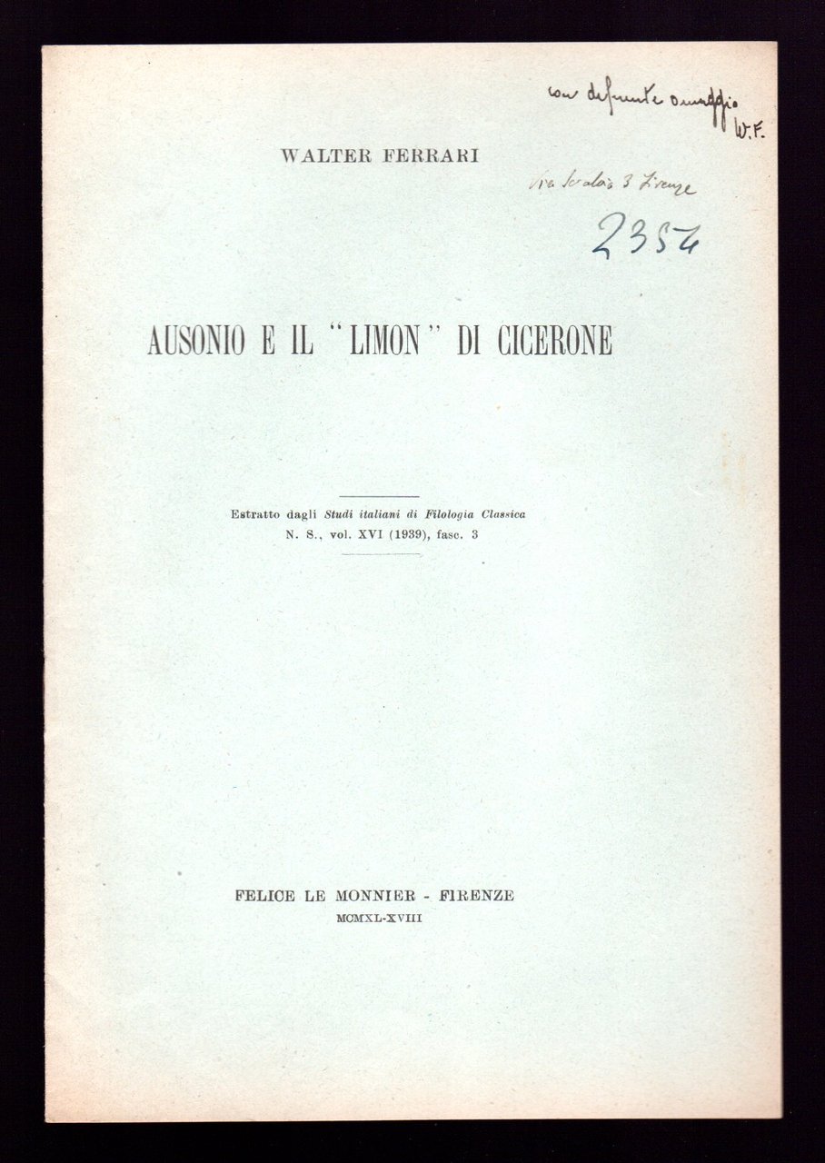 Ausonio e il "Limon" di Cicerone