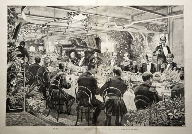 Barcellona.- Il banchetto offerto dall’ammiraglio Bertelli ai rappresentanti esteri a …