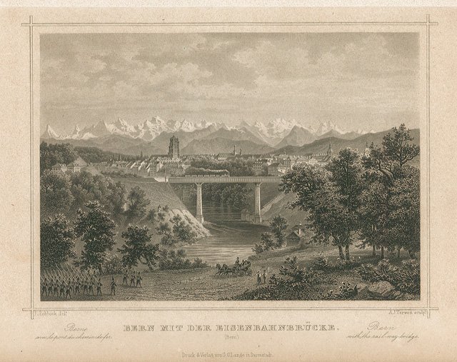 Bern mit der Eisenbahnbrucke (Bern)