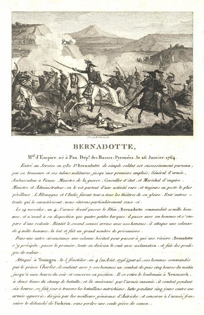 Bernadotte Mal d’Empire, nè à Pau Dèpt Basses-Pyrenèe, le 26 …