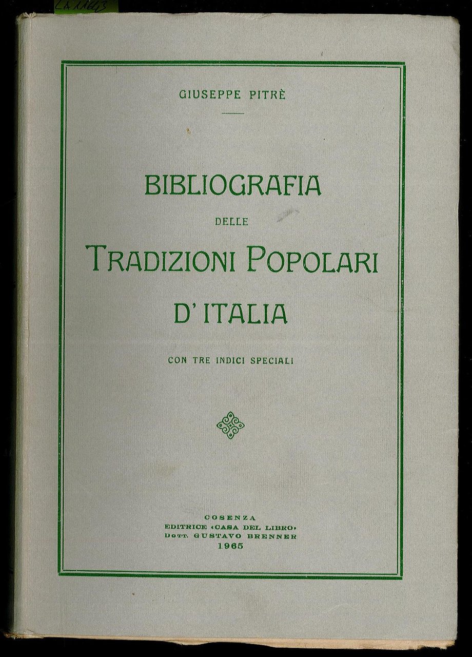 Bibliografia delle tradizioni popolari d'Italia