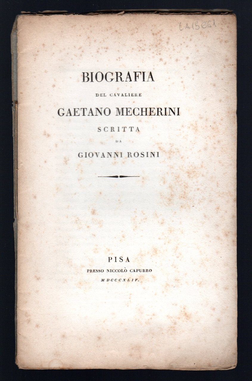 Biografia del Cavaliere Gaetano Mecherini