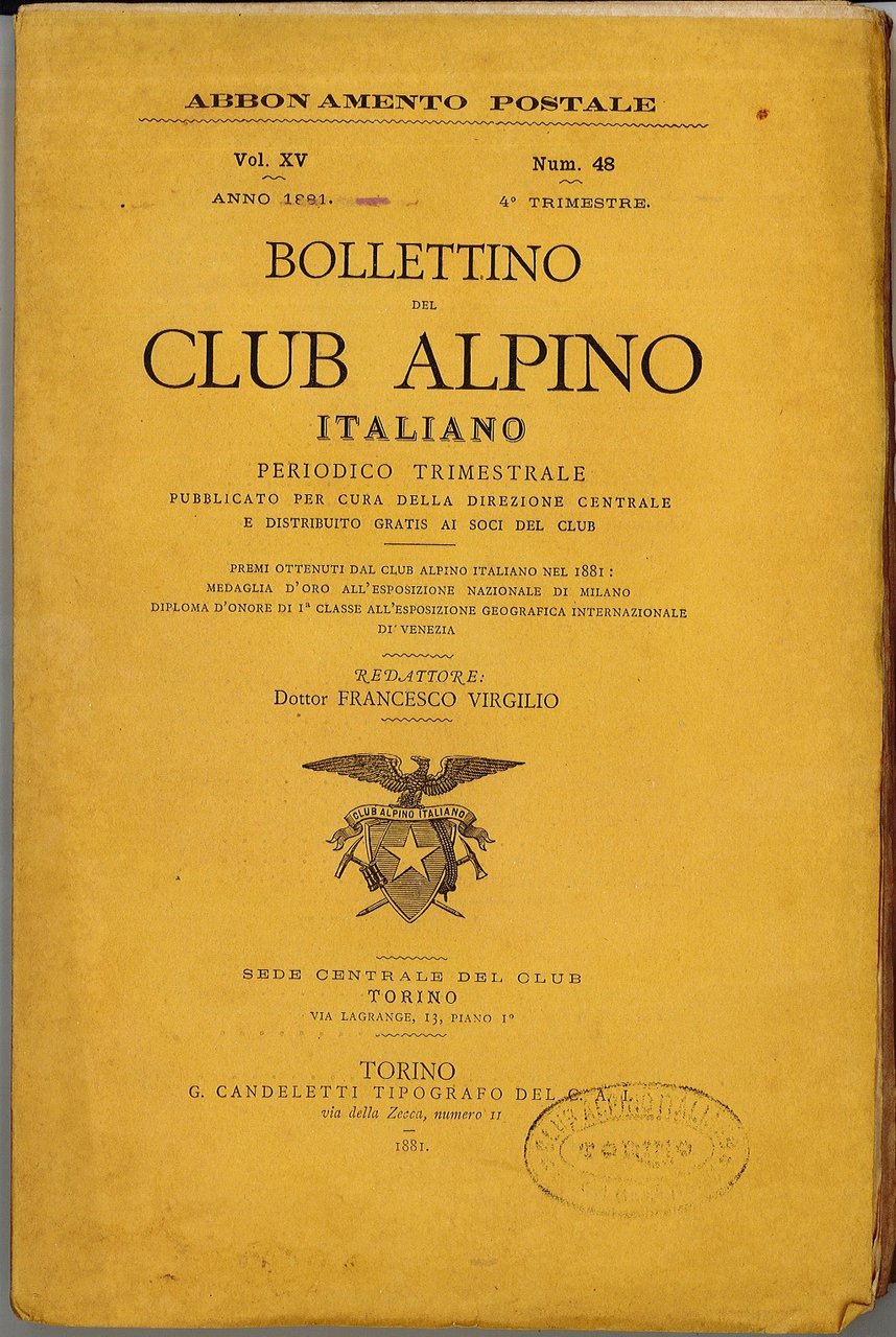 Bollettino del Club Alpino Italiano - Periodico Trimestrale, n° 48