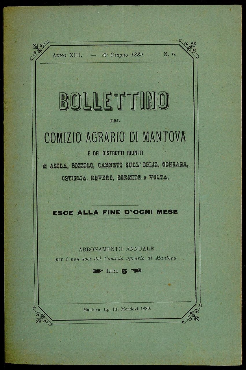 Bollettino del Comizio Agrario di Mantova