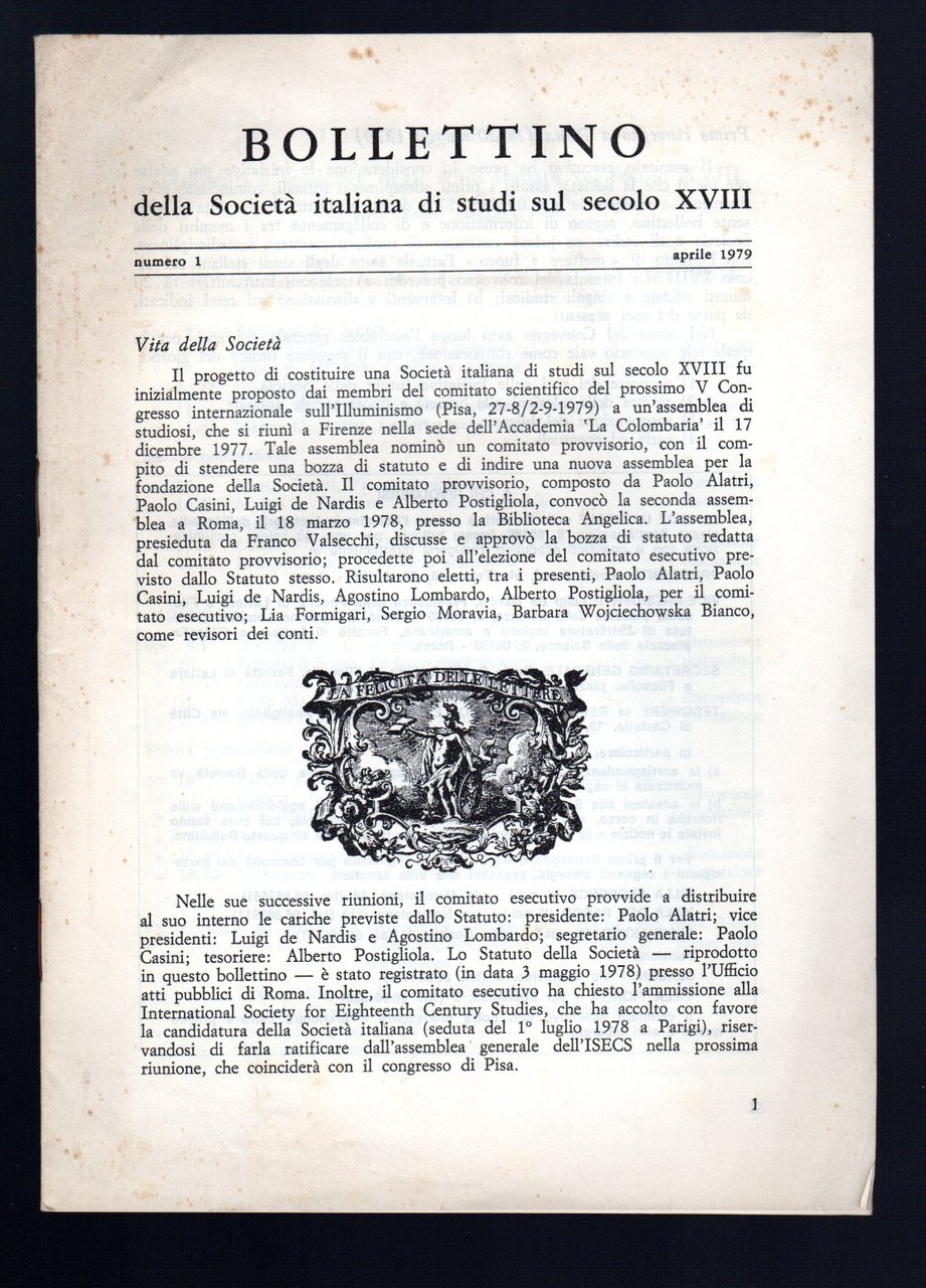 Bollettino della Società Italiana di Studi sul secolo XVIII