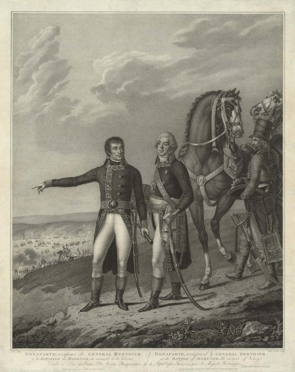 Bonaparte accompagné du General Berthier, a la Bataille de Marengo …