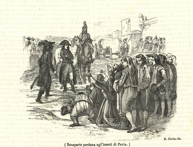 Bonaparte perdona agl'insorti di Pavia