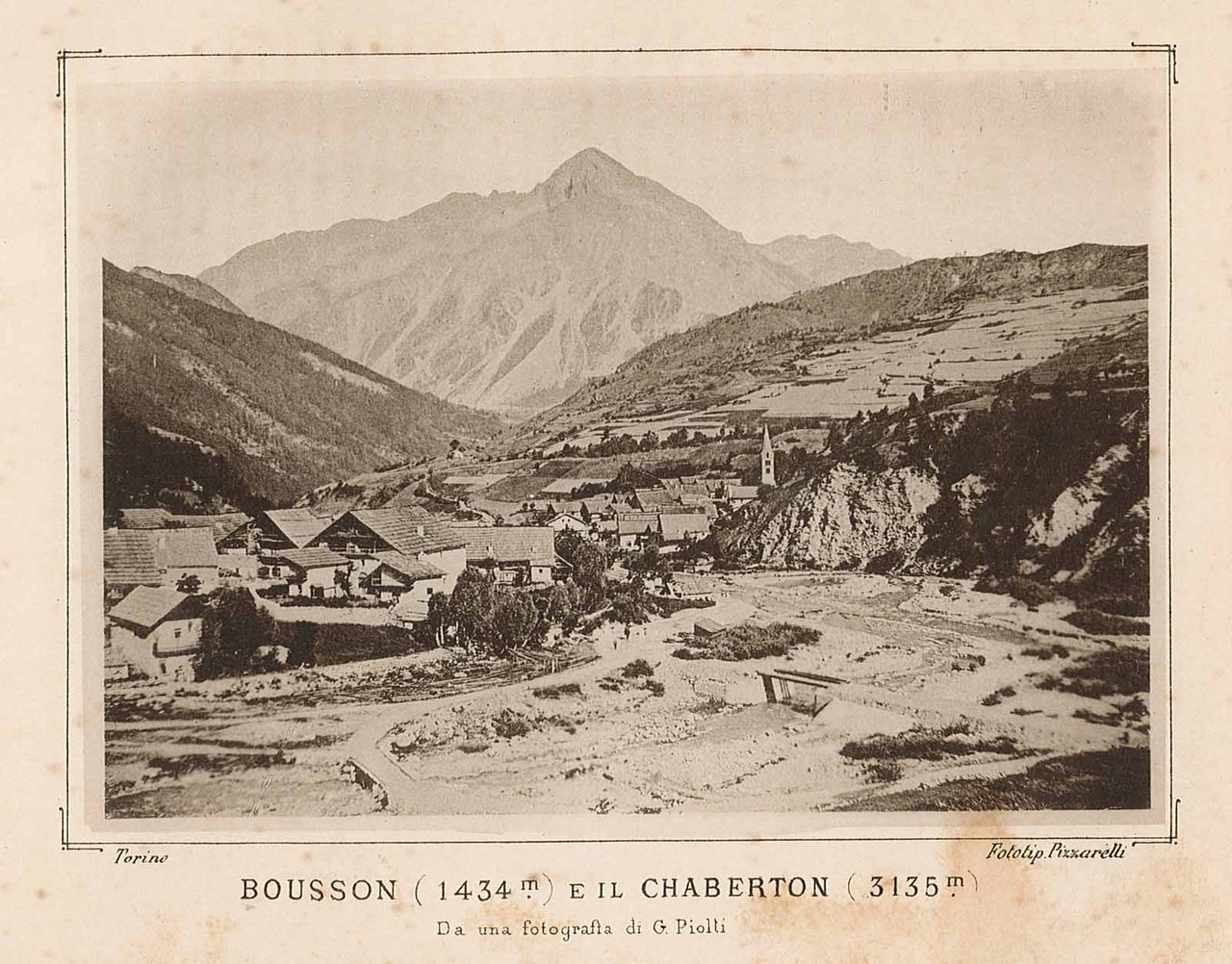 Bousson e il Chaberton Da una fotografia di G. Piolti
