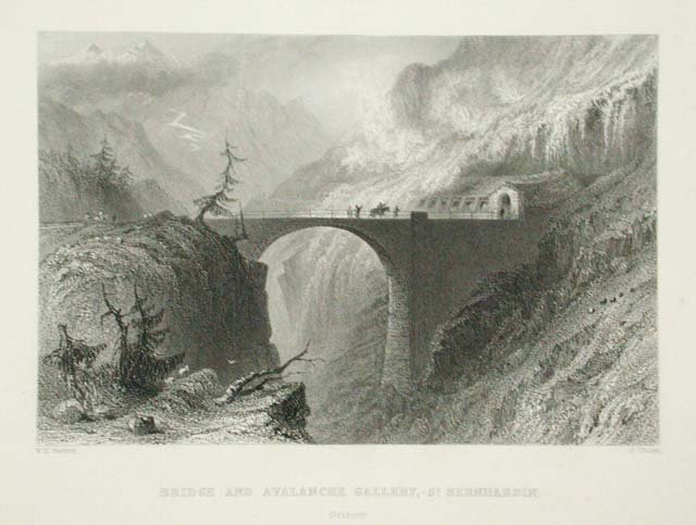 Bridge and Avalanche gallery, St. Bernhardin. / Grisons