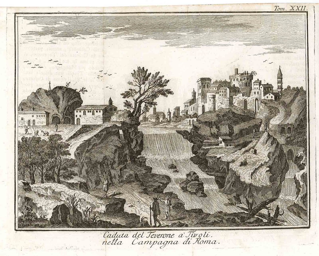 Caduta del Teverone à Tivoli nella Campagna di Roma.
