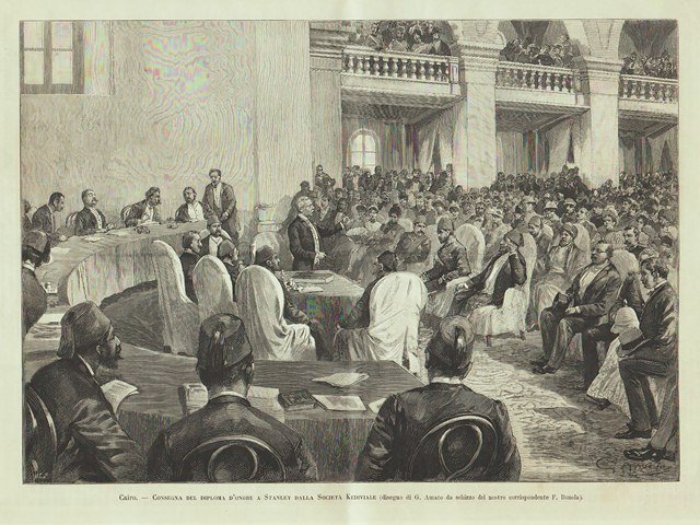 Cairo - Consegna del diploma d’onore a Stanley dalla Società …