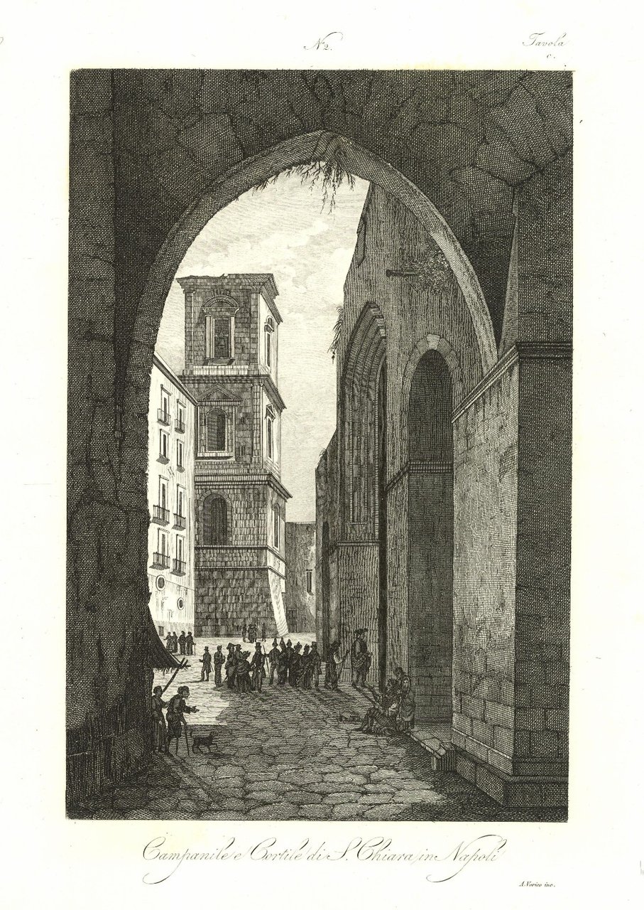 Campanile e Cortile di S. Chiara in Napoli