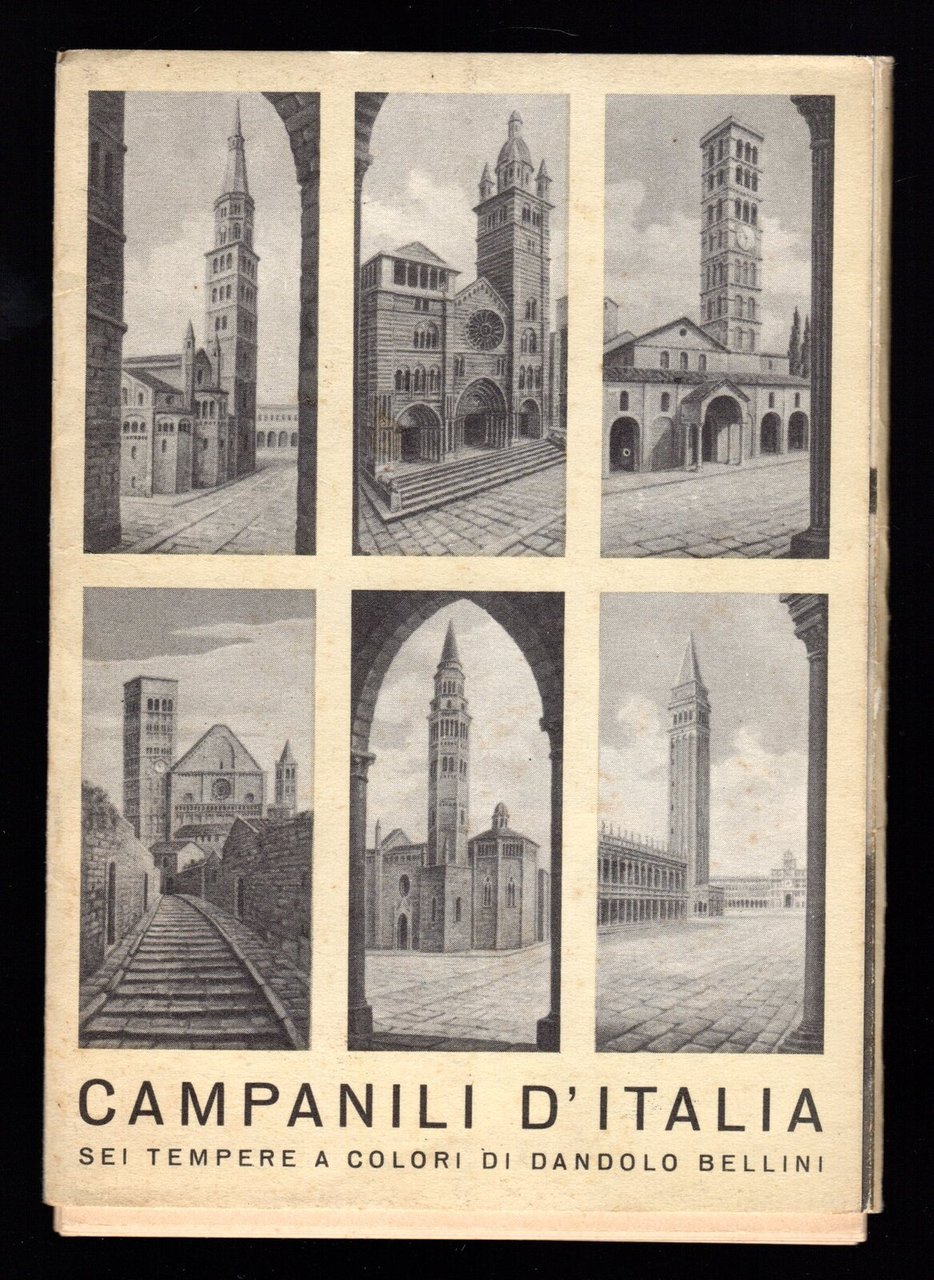 Campanili d'Italia. Sei tempere a colori di Dandolo Bellini | Immagine principale