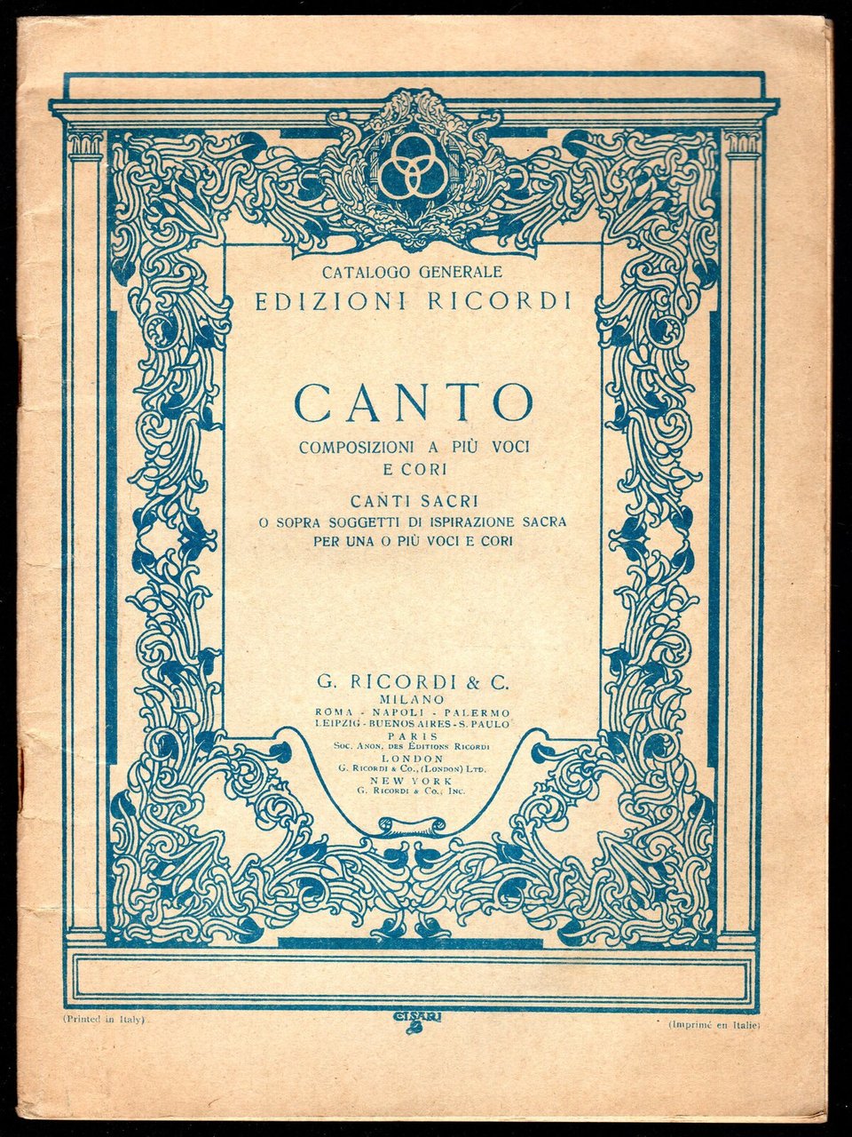 Canto. Composizioni a più voci e cori