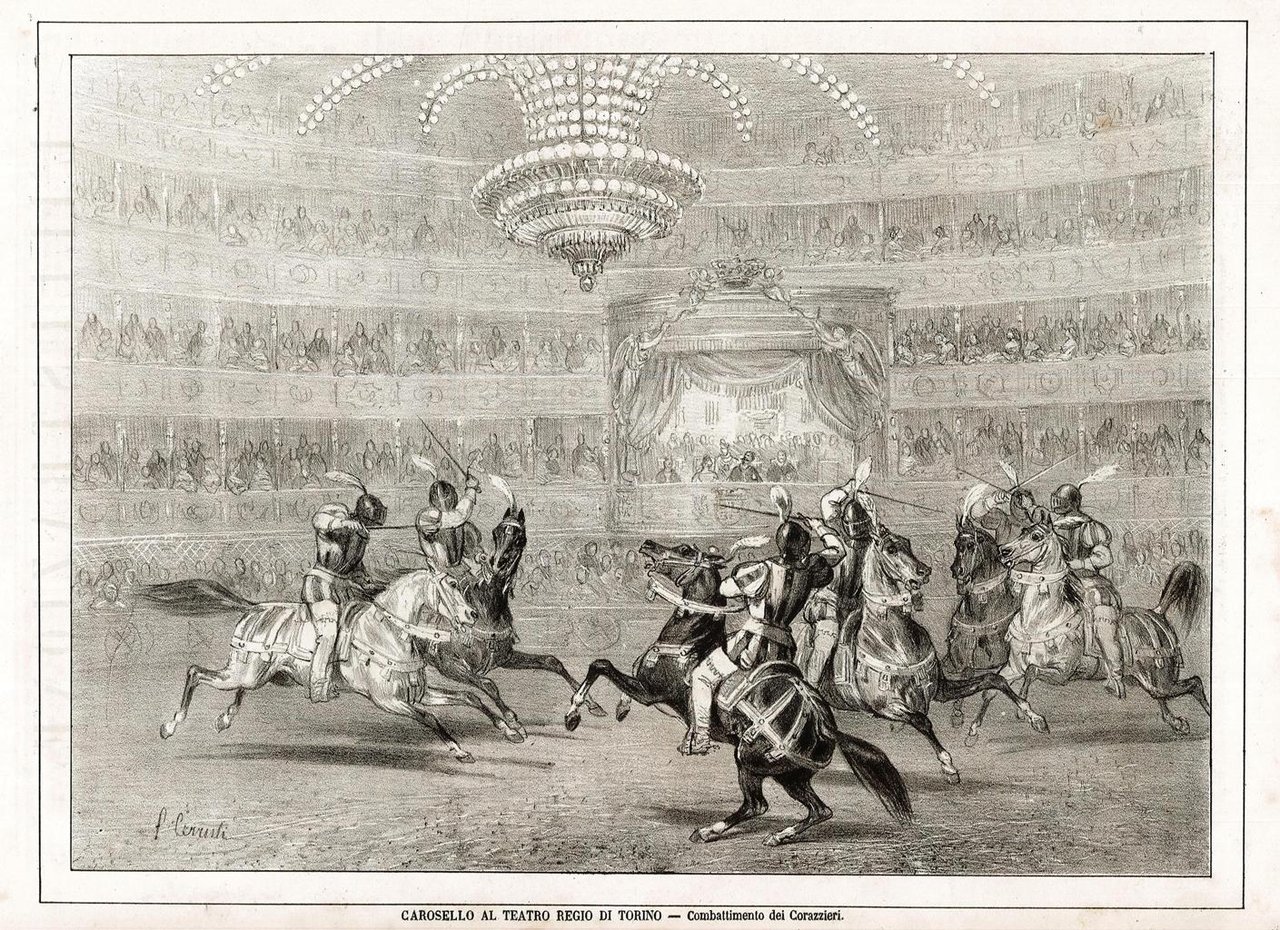 Carosello al teatro Regio di Torino. Combattimento dei Corazzieri