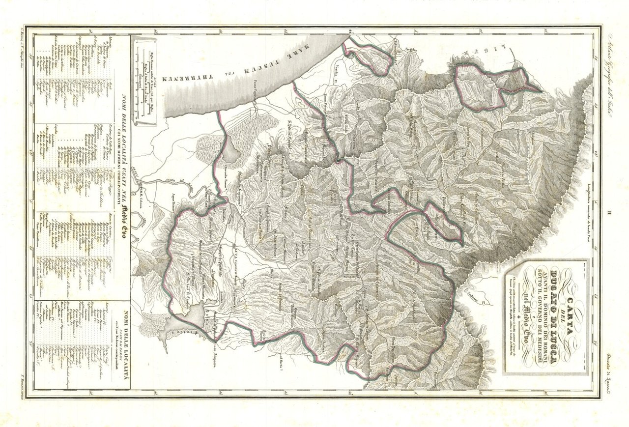 Carta del Ducato di Lucca avanti il Dominio dei Romani.
