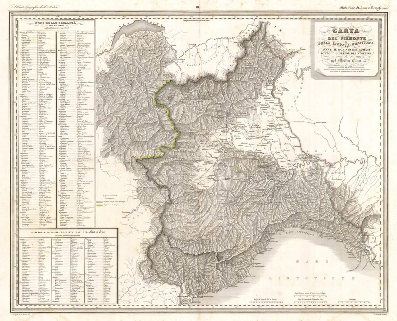 Carta del Piemonte e della Liguria Marittima avanti il Dominio …