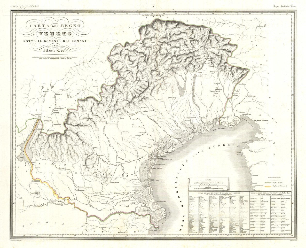 Carta del Regno Veneto sotto il Dominio dei Romani.