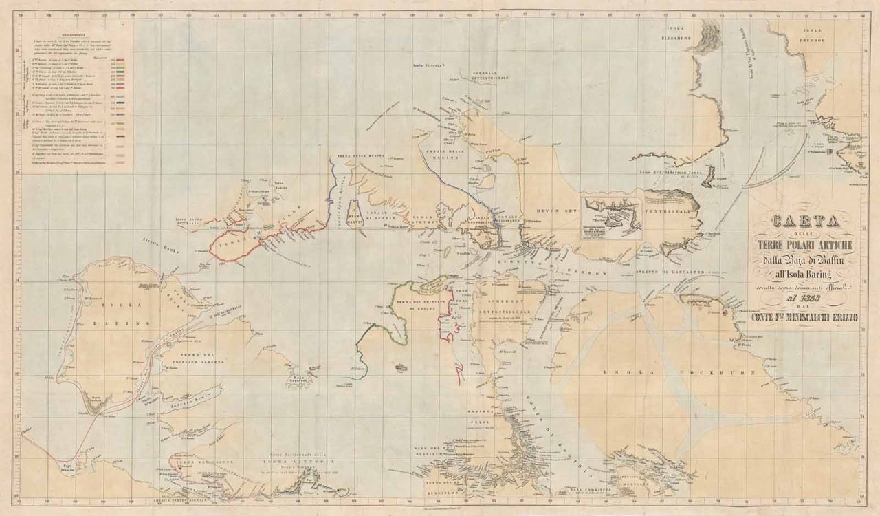 Carta delle terre Polari Artiche dalla Baia di Baffin all'Isola …