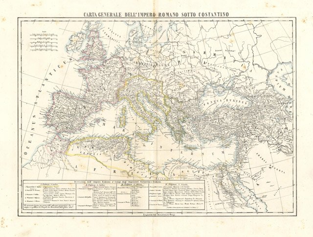 Carta generale dell’impero romano sotto Costantino