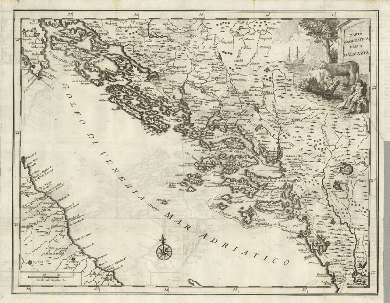 Carta geografica della Dalmazia