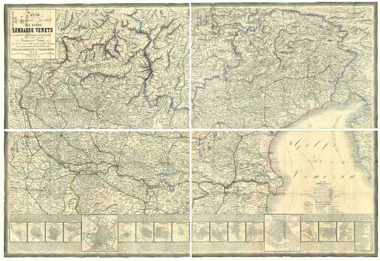 CARTA GEOGRAFICA E POSTALE DEL REGNO LOMBARDO VENETO COMPILATA SULLE …