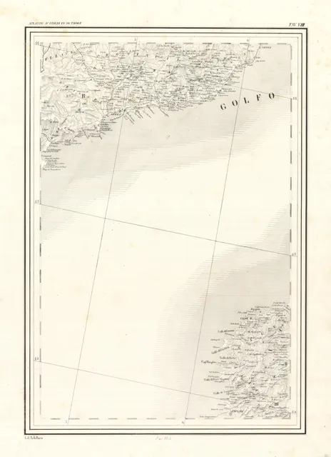 Carta Italia Achille Paris Tav. VIII