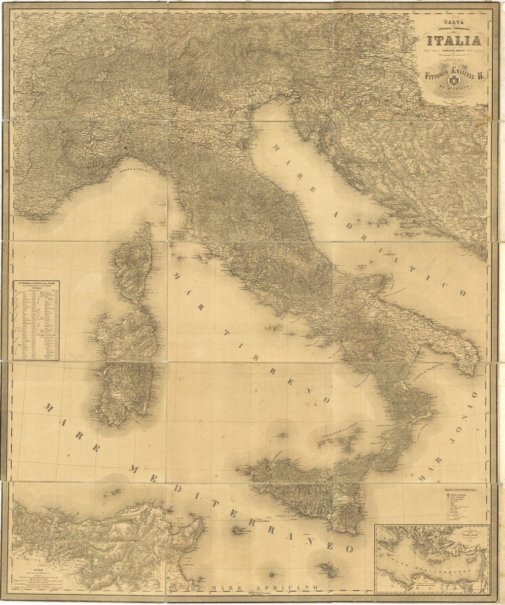 Carta itineraria commerciale dell'Italia