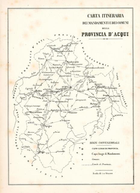 Carta Itineraria dei Mandamenti e dei comuni della Provincia d'Acqui | Immagine principale