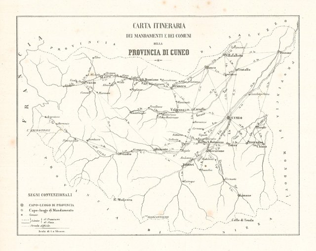 Carta Itineraria . Provincia di Cuneo