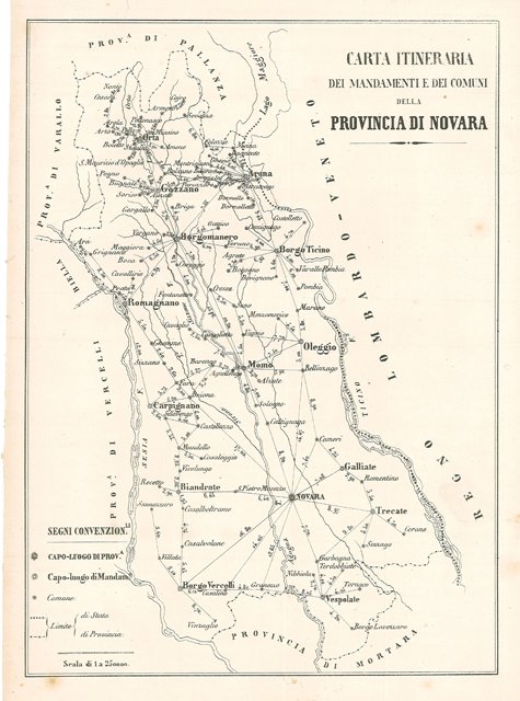 Carta Itineraria . Provincia di Novara