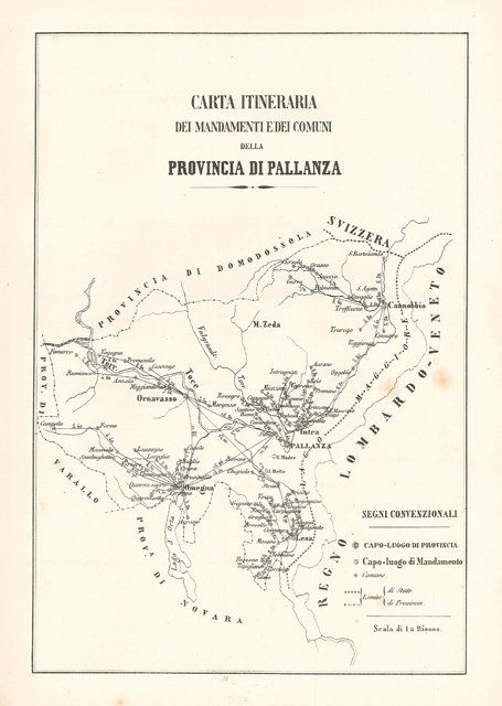 Carta Itineraria . Provincia di Pallanza