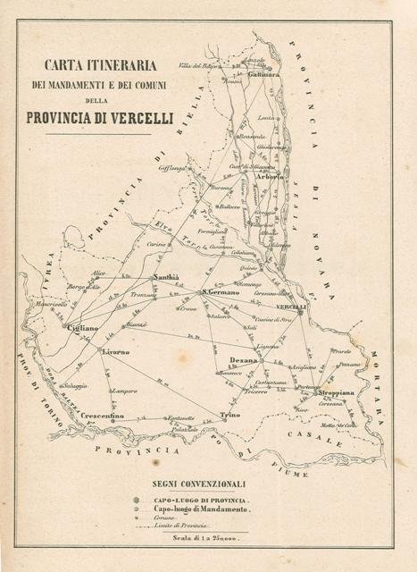 Carta Itineraria . Provincia di Vercelli