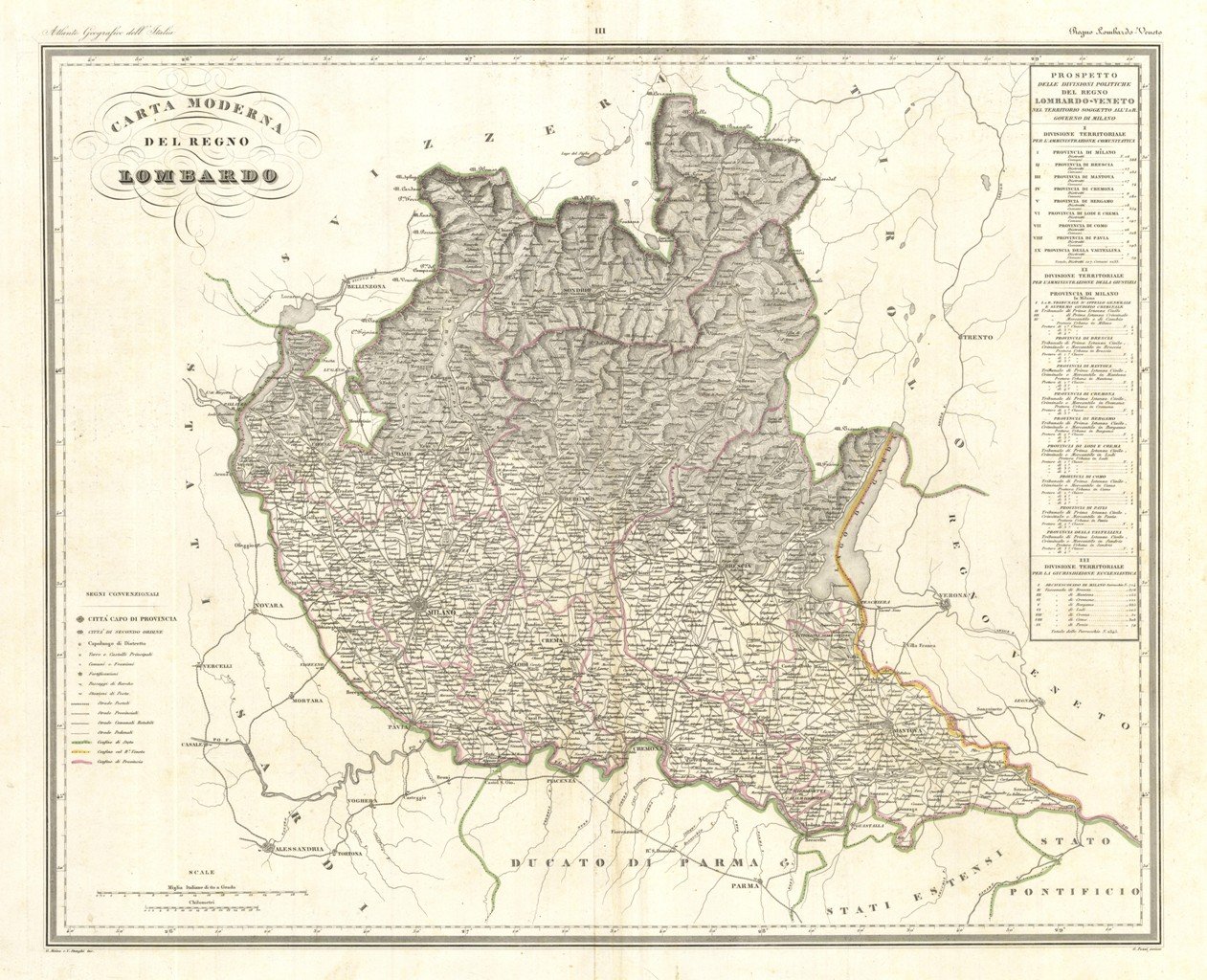 Carta Moderna del Regno Lombardo