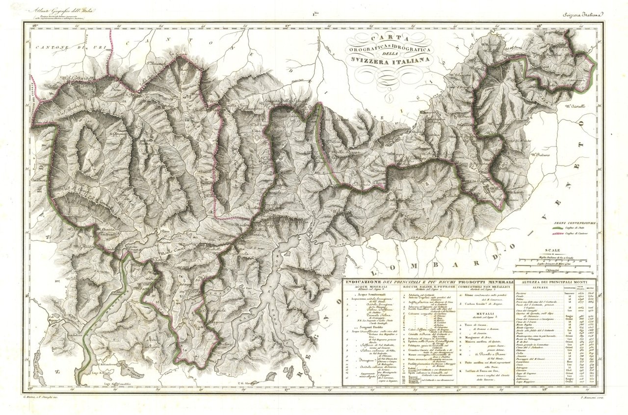 Carta Orografica e Idrografiaca della Svizzera Italiana