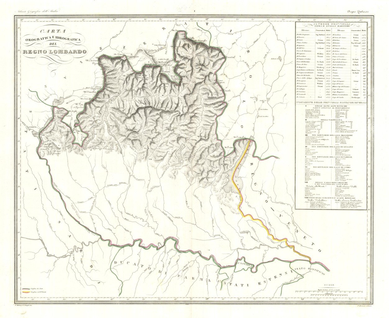 Carta Orografica e Idrografica del Regno Lombardo