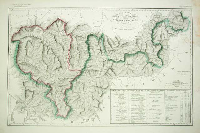 Carta Orografica e Idrografica della Svizzera Italiana