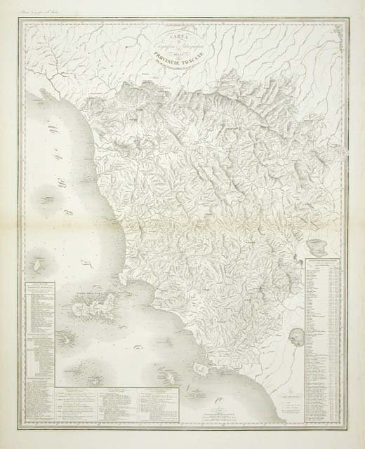 Carta / Orografica e Idrografica / delle / Provincie Toscane
