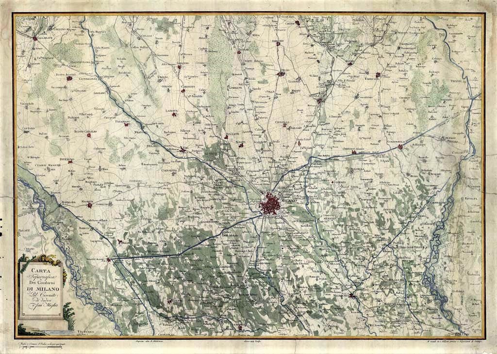 CARTA TOPOGRAFICA DEI CONTORNI DI MILANO PEL CIRCUITO DI DODICI …