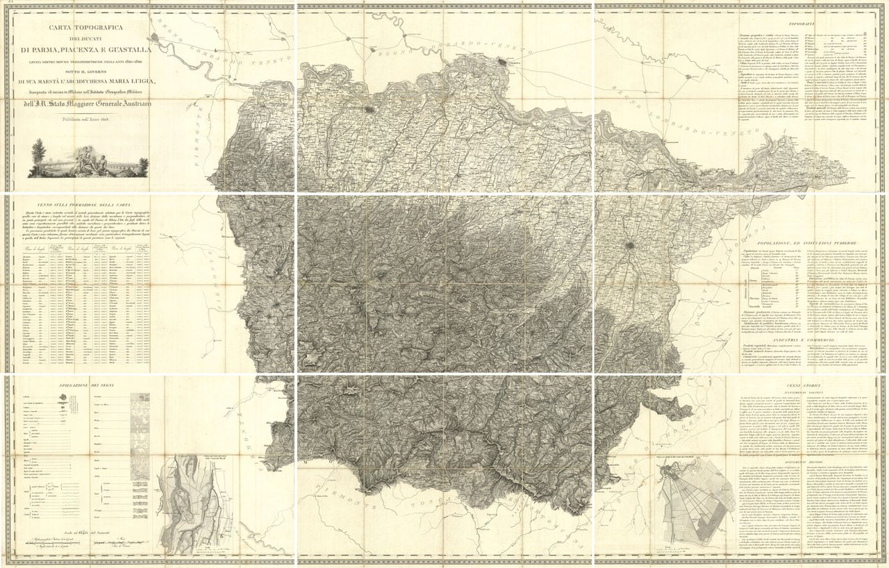 Carta Topografica dei Ducati di Parma Piacenza e Guastalla Levata …