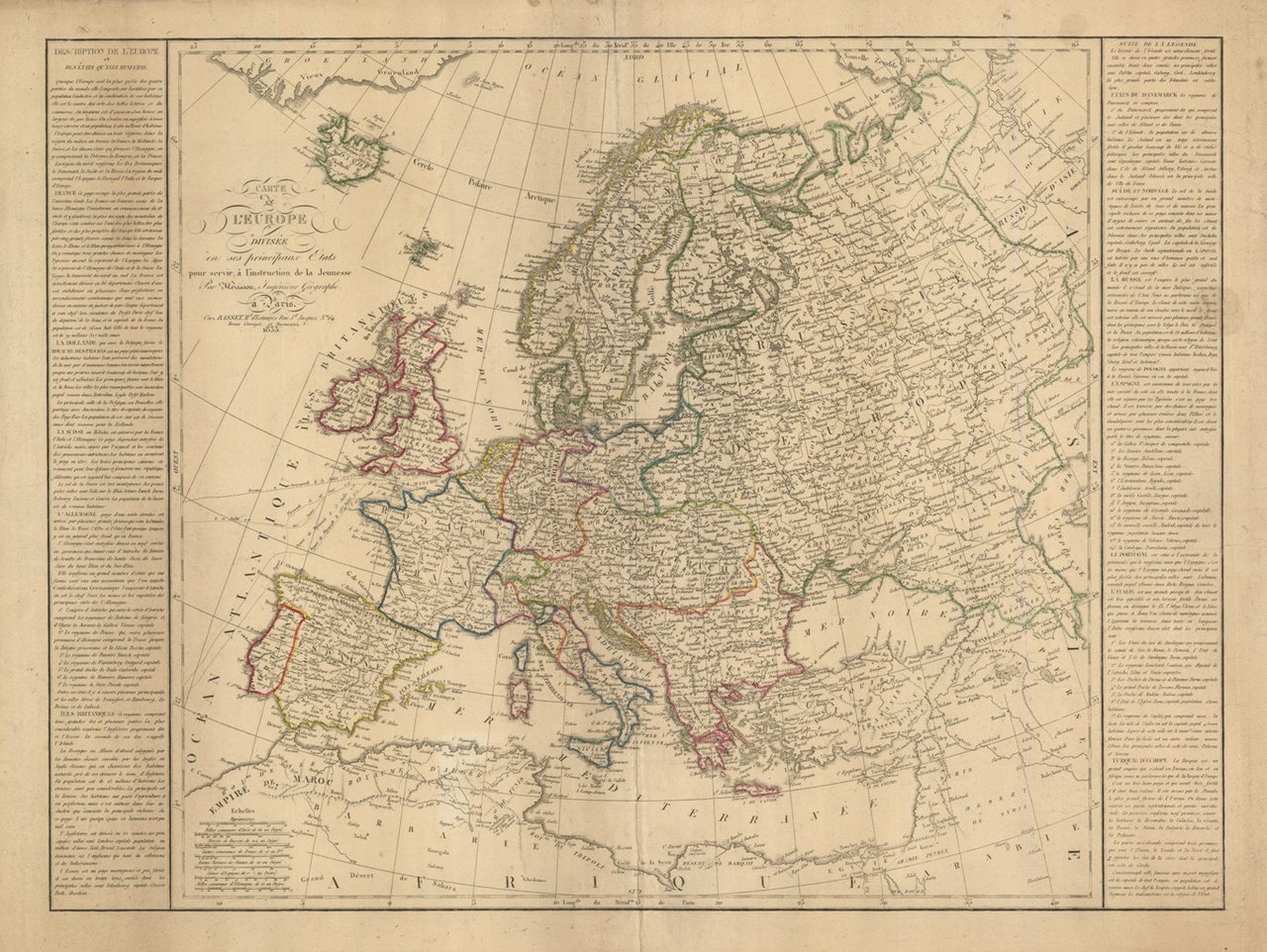 Carte d'Europe divisée en ses principaux Etats pour servir à …