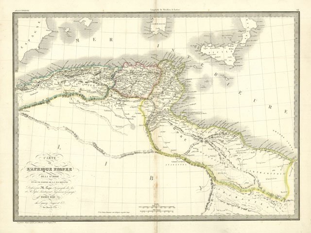 Carte de l'Afrique Propre de la Numidie .