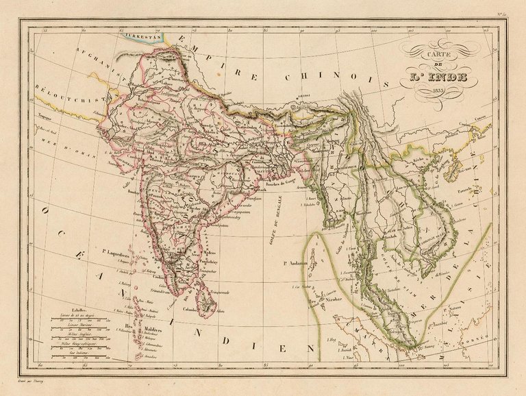 Carte de l'Inde 1835