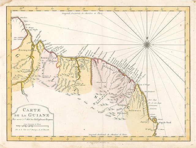 Carte de la Guiane. Pour servir à l'Histoire des Etablissemens …