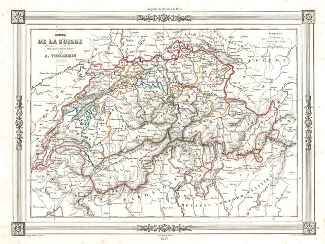 Carte dela Suisse dressée d'après Keller