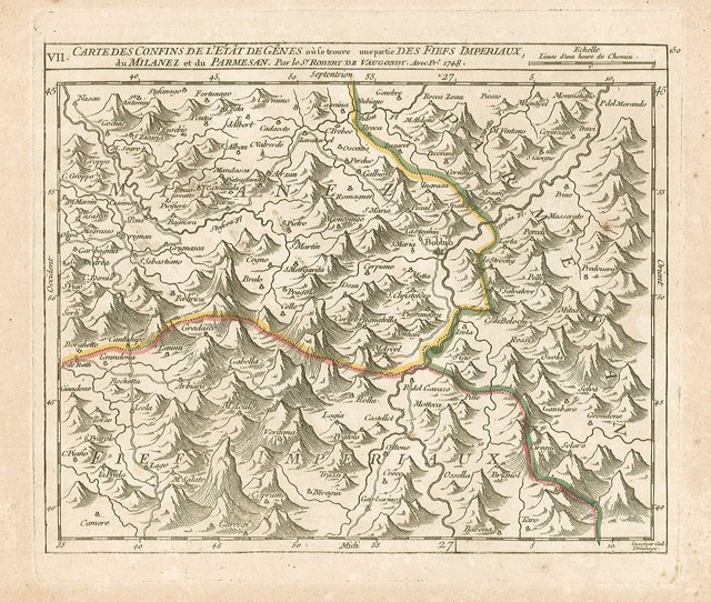 Carte des Confins de l'Etat de Genes des Fiefs Imperiaux …