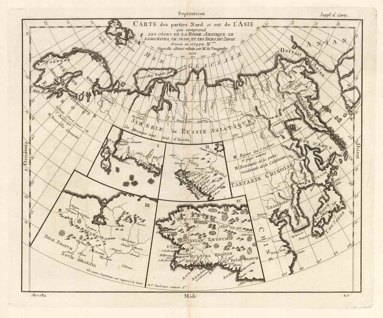 Carte des parties Nord et est del'Asie.