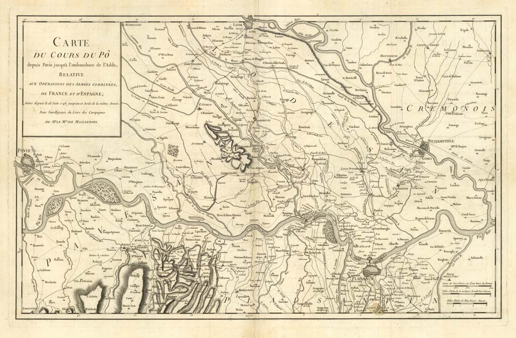 CARTE DU COURS DU PO DEPUIS PAVIE JUSQU’A L’EMBOUCHURE DE …