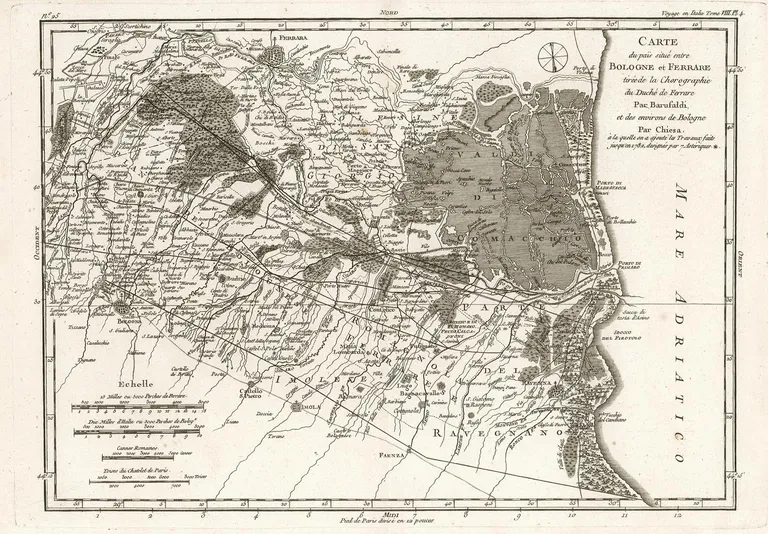 Carte du pais situé entre Bologne et Ferrare tirée de …
